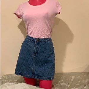 Forever 21 Jean skirt & Pink tee